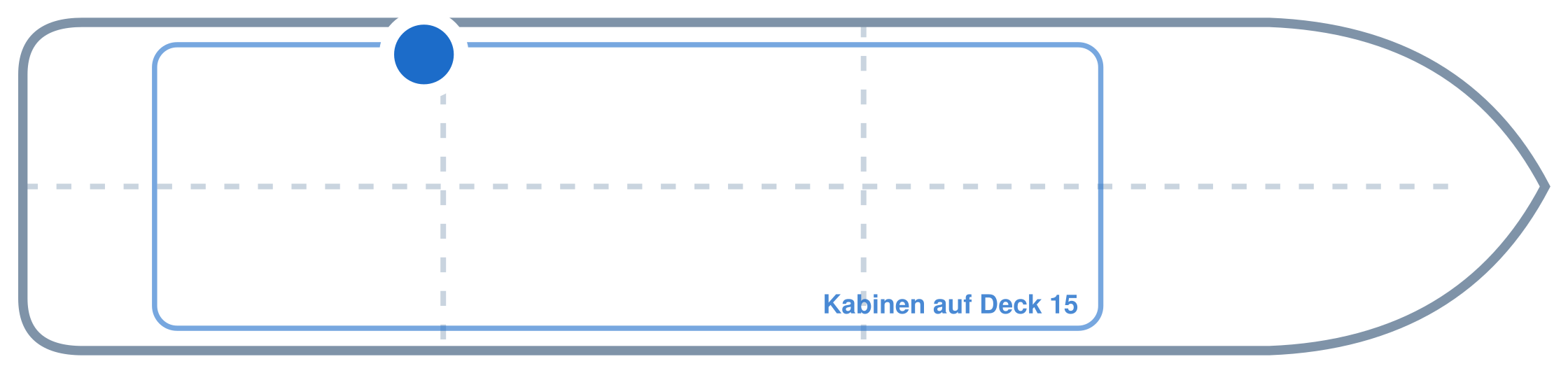 Lage der Kabine an Bord der Mein Schiff Flow: Hinten, Backbord