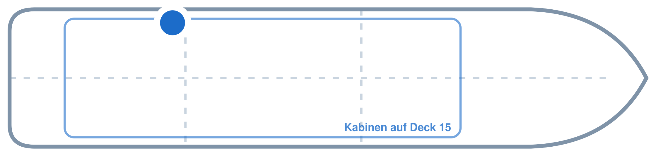 Lage der Kabine an Bord der Mein Schiff Flow: Hinten, Backbord