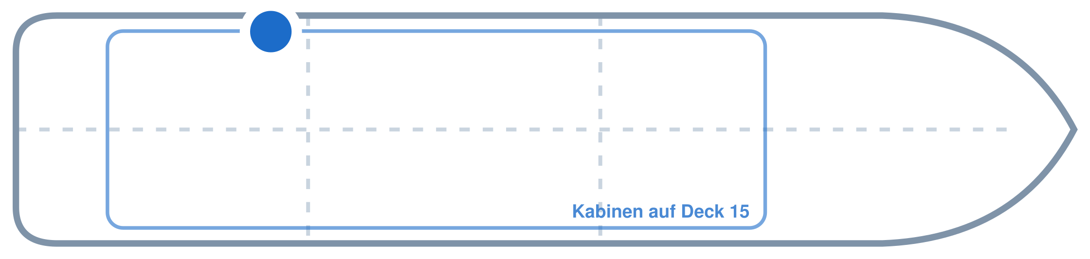 Lage der Kabine an Bord der Mein Schiff Flow: Hinten, Backbord
