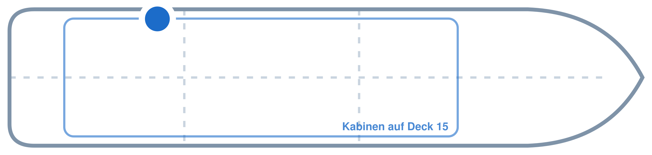 Lage der Kabine an Bord der Mein Schiff Flow: Hinten, Backbord