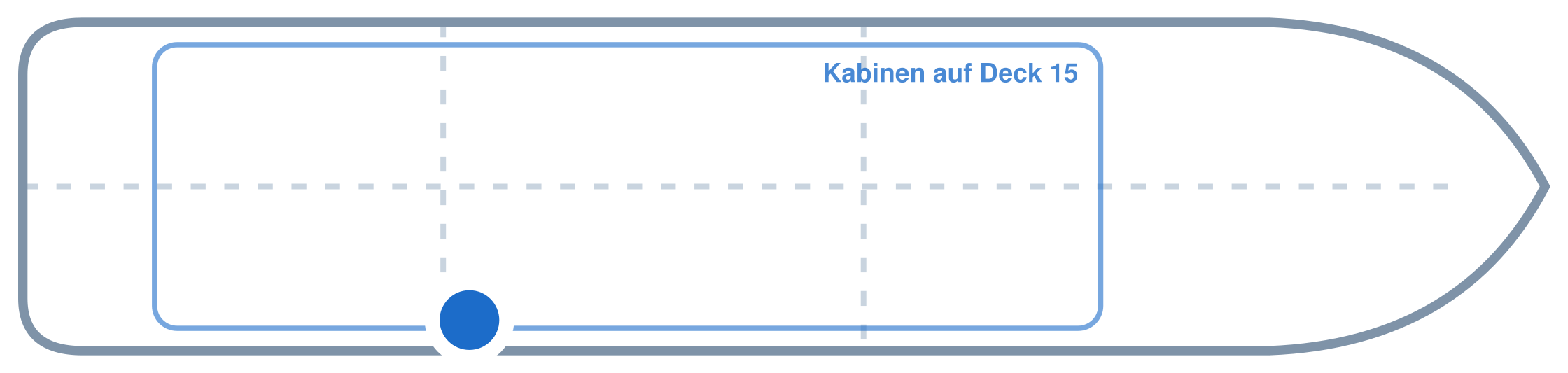 Lage der Kabine an Bord der Mein Schiff Flow: Hinten, Steuerbord