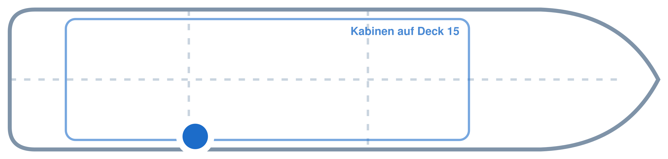 Lage der Kabine an Bord der Mein Schiff Flow: Hinten, Steuerbord