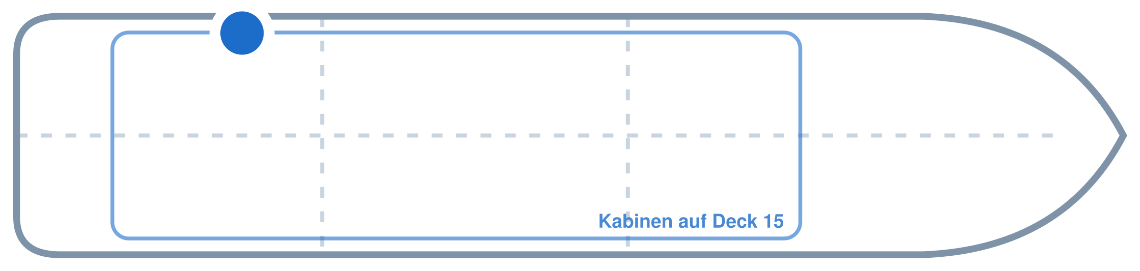Lage der Kabine an Bord der Mein Schiff Flow: Hinten, Backbord