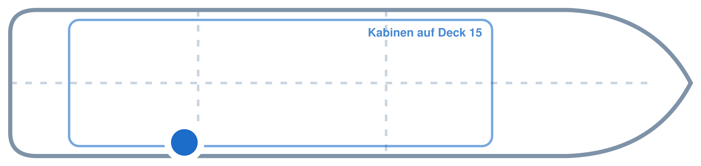 Lage der Kabine an Bord der Mein Schiff Flow: Hinten, Steuerbord