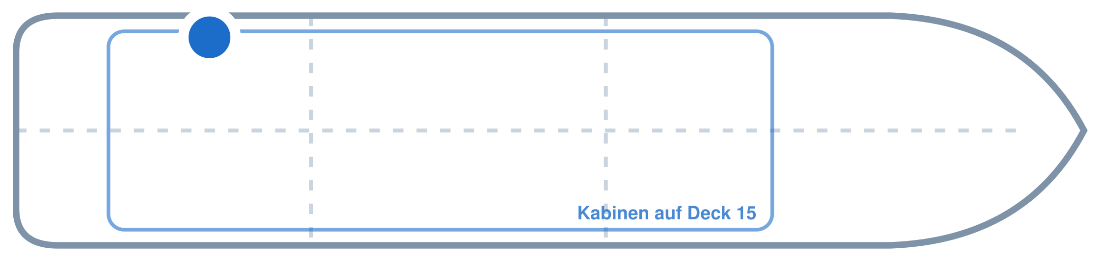 Lage der Kabine an Bord der Mein Schiff Flow: Hinten, Backbord
