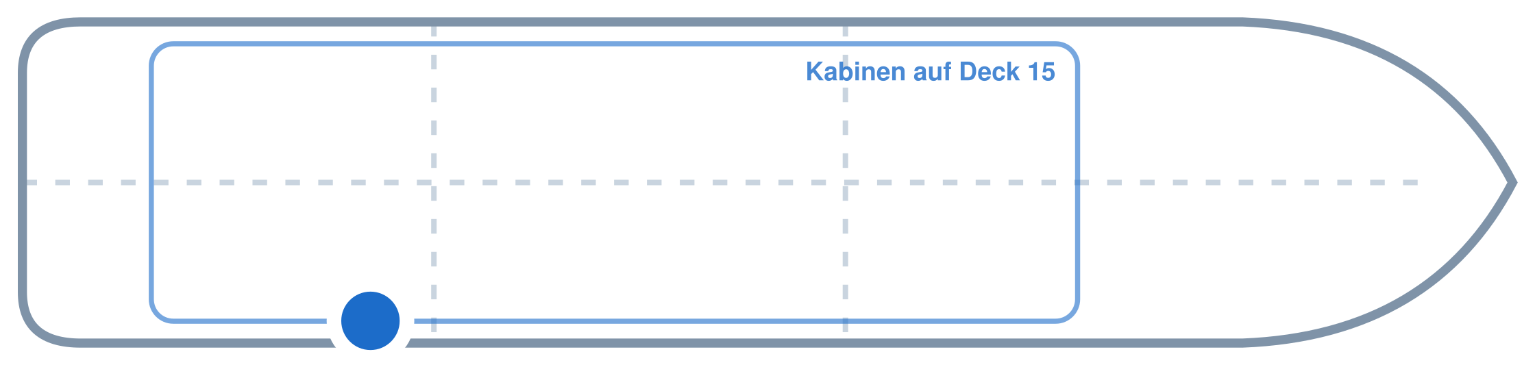 Lage der Kabine an Bord der Mein Schiff Flow: Hinten, Steuerbord
