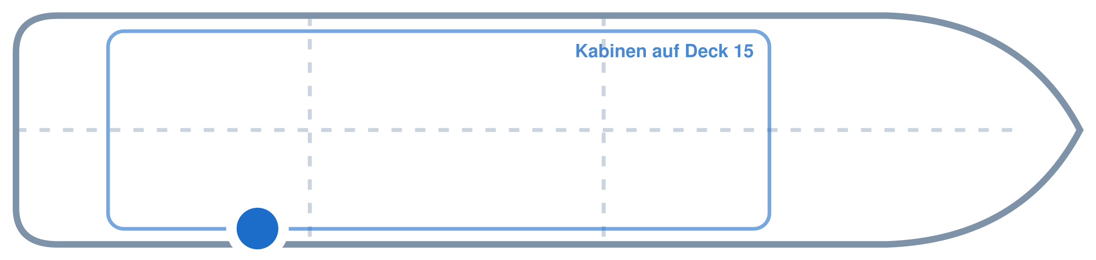 Lage der Kabine an Bord der Mein Schiff Flow: Hinten, Steuerbord