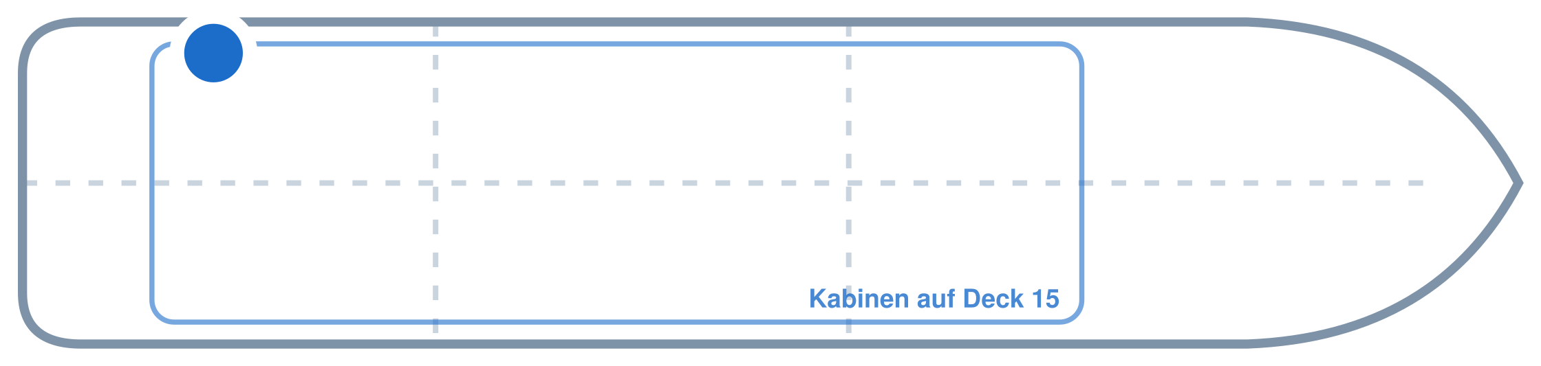 Lage der Kabine an Bord der Mein Schiff Flow: Hinten, Backbord