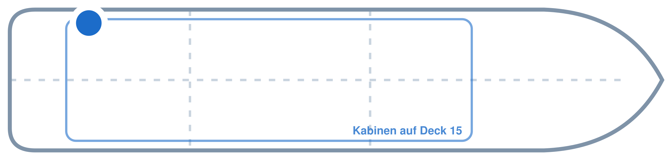 Lage der Kabine an Bord der Mein Schiff Flow: Hinten, Backbord