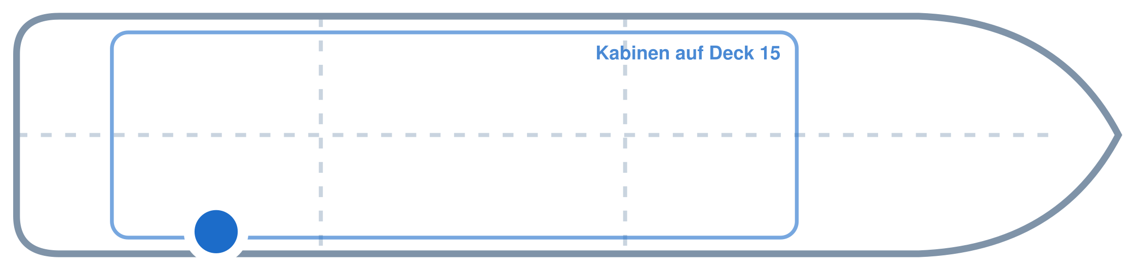Lage der Kabine an Bord der Mein Schiff Flow: Hinten, Steuerbord