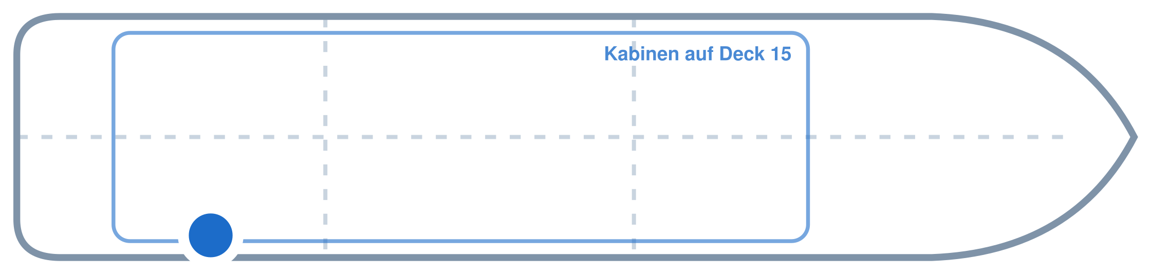 Lage der Kabine an Bord der Mein Schiff Flow: Hinten, Steuerbord