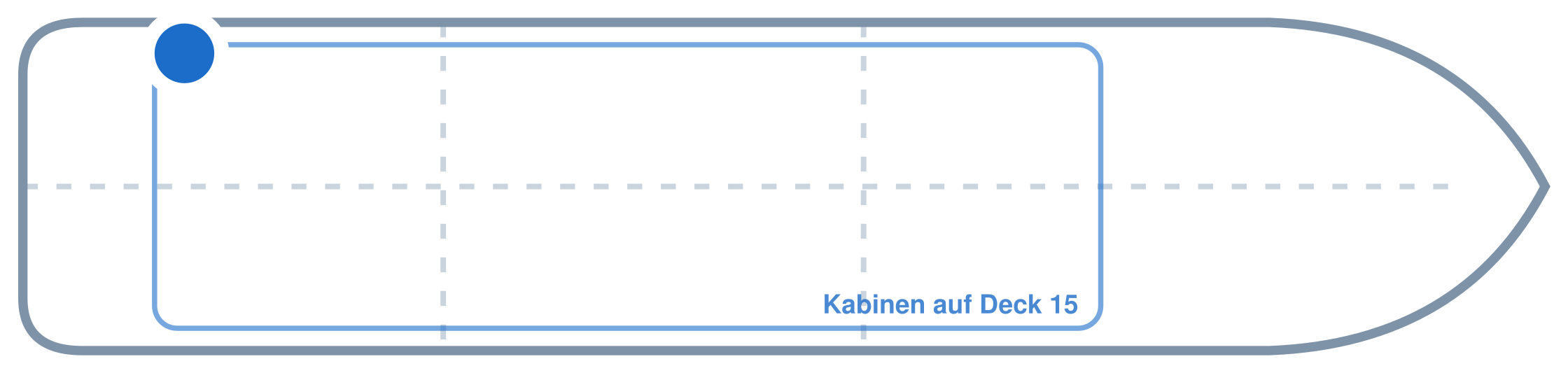 Lage der Kabine an Bord der Mein Schiff Flow: Hinten, Backbord