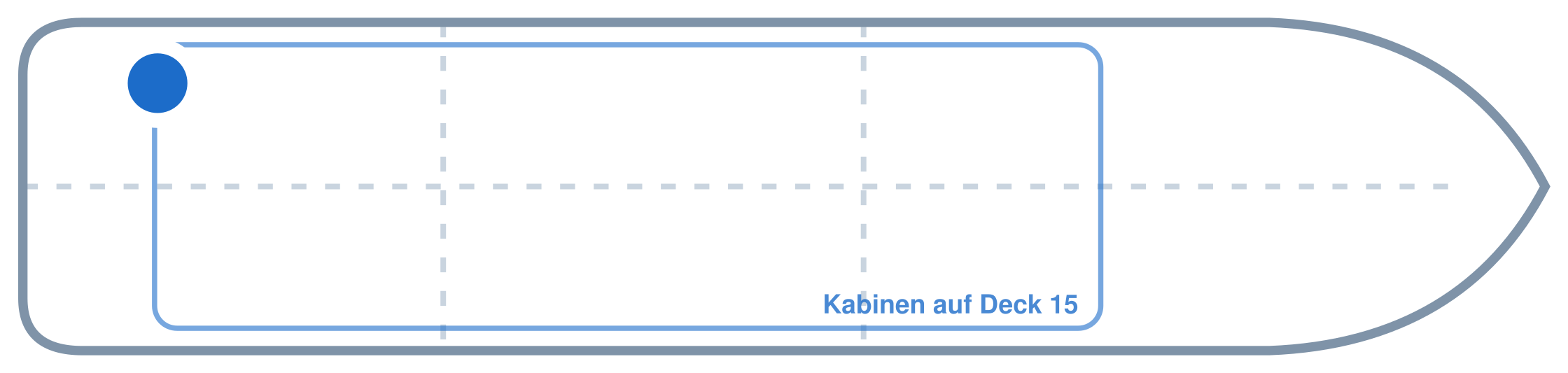 Lage der Kabine an Bord der Mein Schiff Flow: Hinten, Backbord