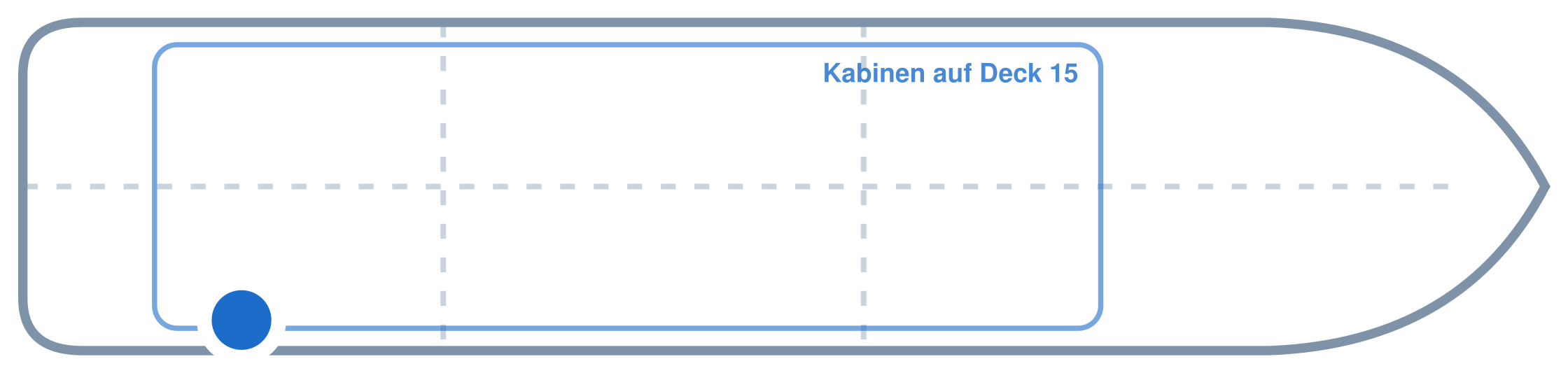 Lage der Kabine an Bord der Mein Schiff Flow: Hinten, Steuerbord