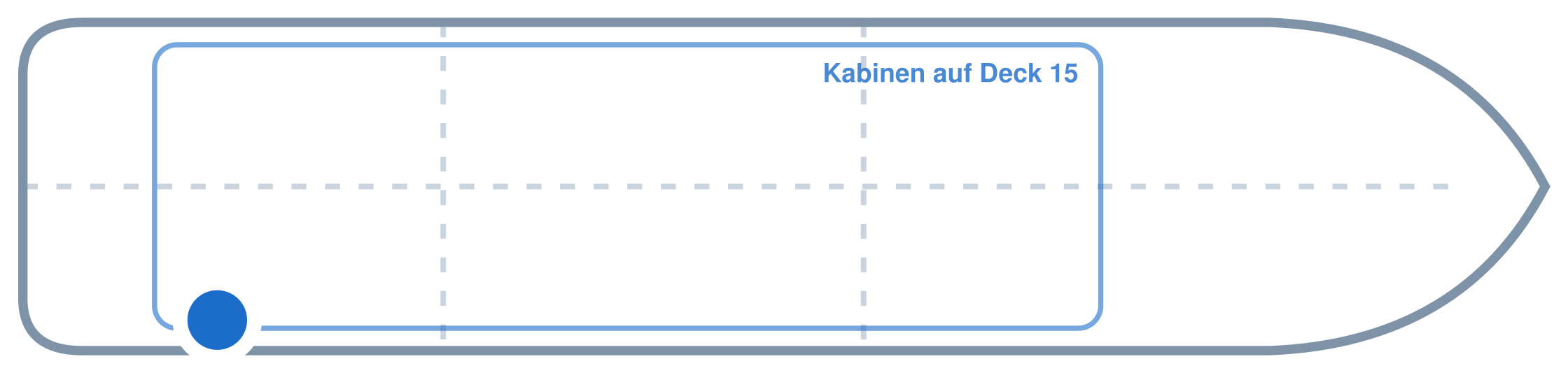 Lage der Kabine an Bord der Mein Schiff Flow: Hinten, Steuerbord