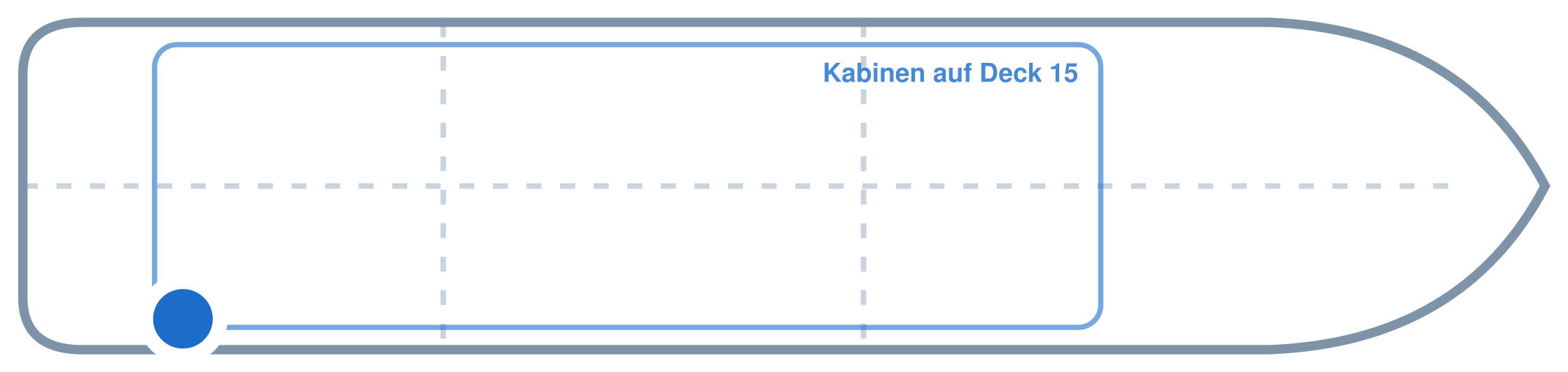 Lage der Kabine an Bord der Mein Schiff Flow: Hinten, Steuerbord