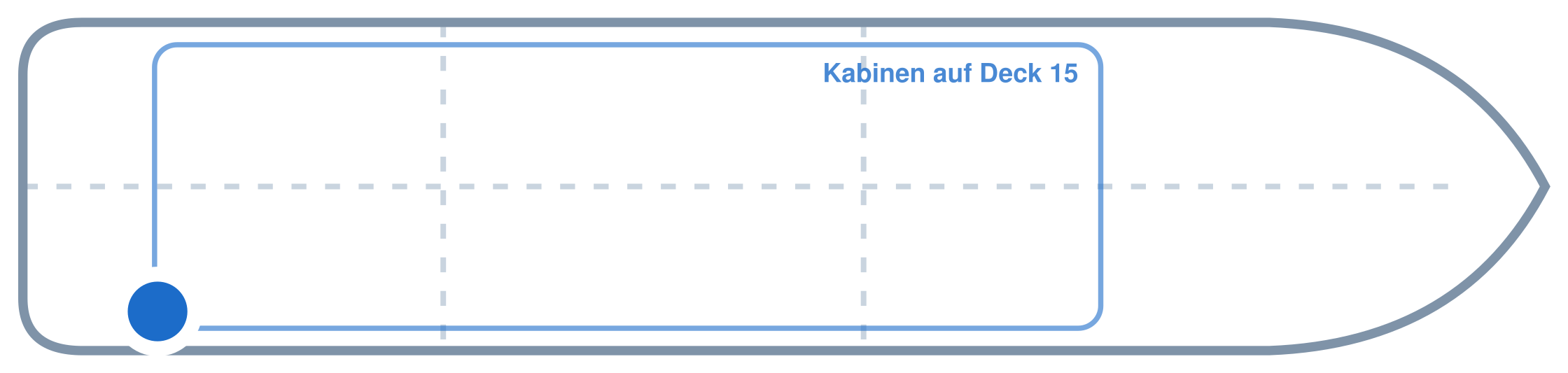 Lage der Kabine an Bord der Mein Schiff Flow: Hinten, Steuerbord