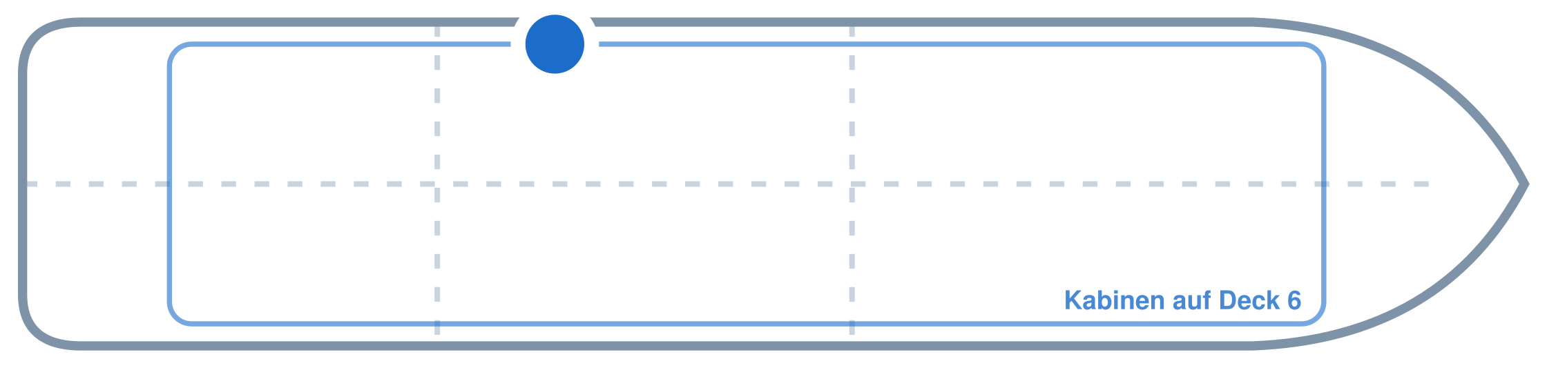 Lage der Kabine an Bord der Mein Schiff Flow: Mittschiffs, Backbord