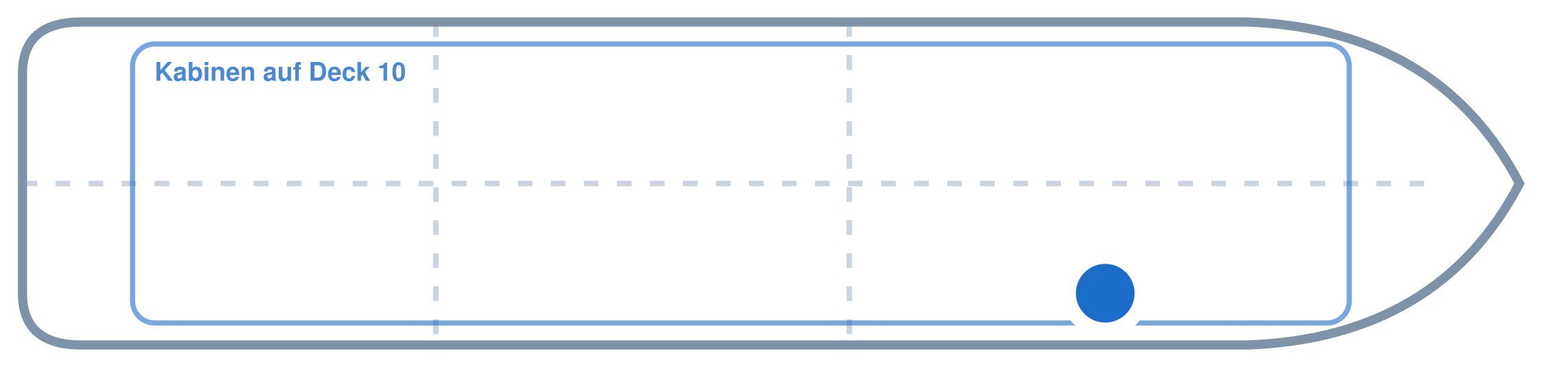 Lage der Kabine an Bord der Mein Schiff Relax: Vorne, Steuerbord