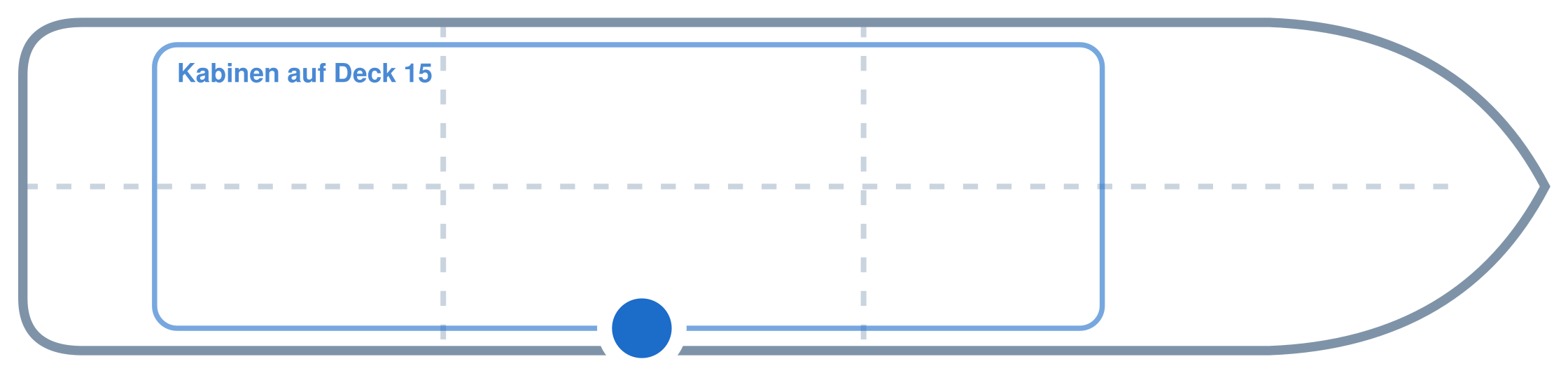 Lage der Kabine an Bord der Mein Schiff Relax: Mittschiffs, Steuerbord