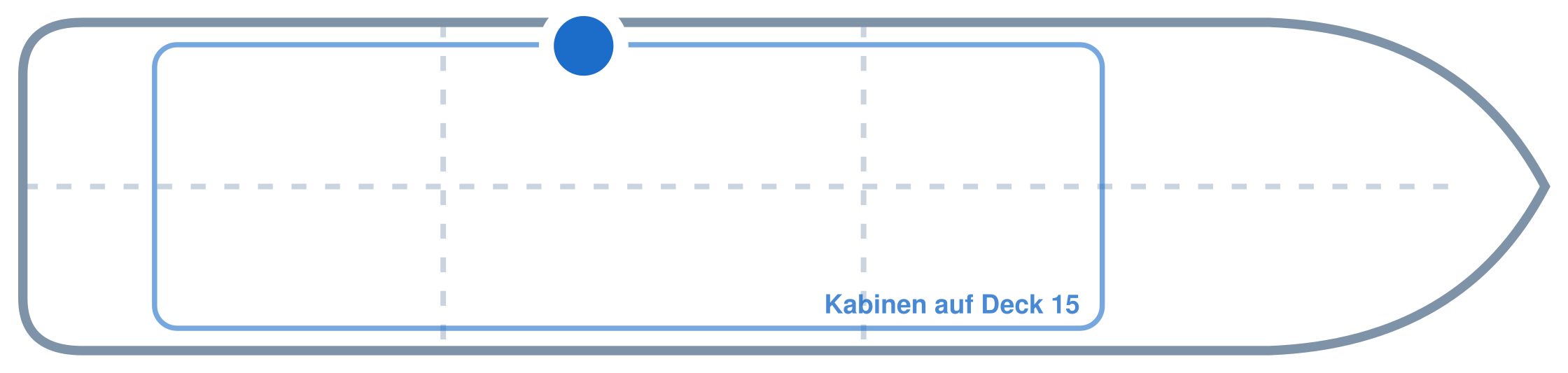 Lage der Kabine an Bord der Mein Schiff Relax: Mittschiffs, Backbord