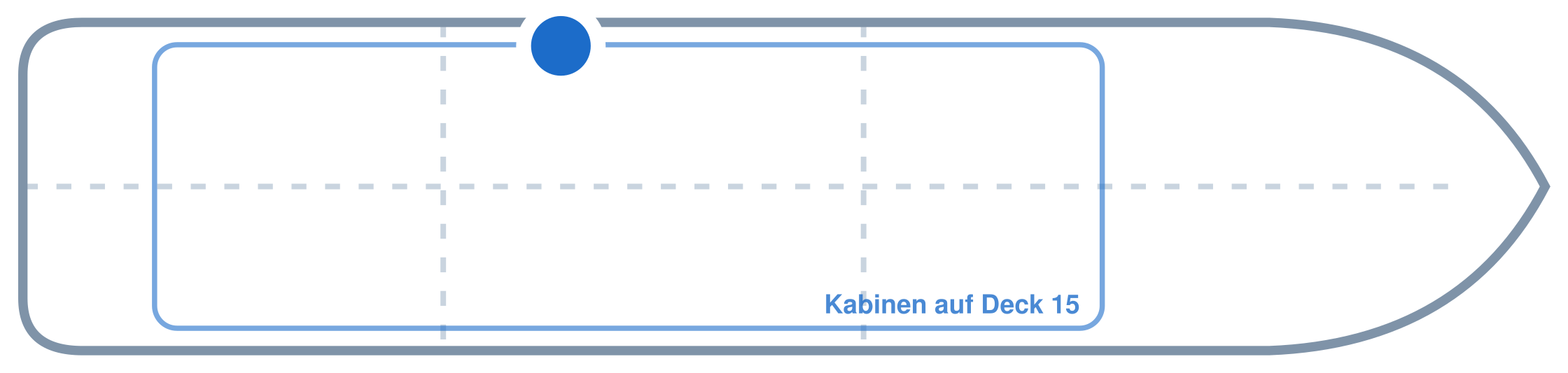 Lage der Kabine an Bord der Mein Schiff Relax: Mittschiffs, Backbord