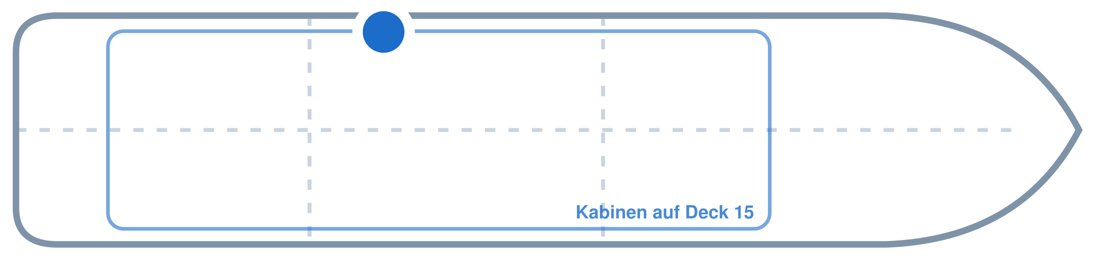 Lage der Kabine an Bord der Mein Schiff Relax: Mittschiffs, Backbord
