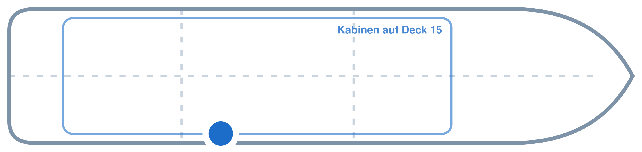 Lage der Kabine an Bord der Mein Schiff Relax: Hinten, Steuerbord