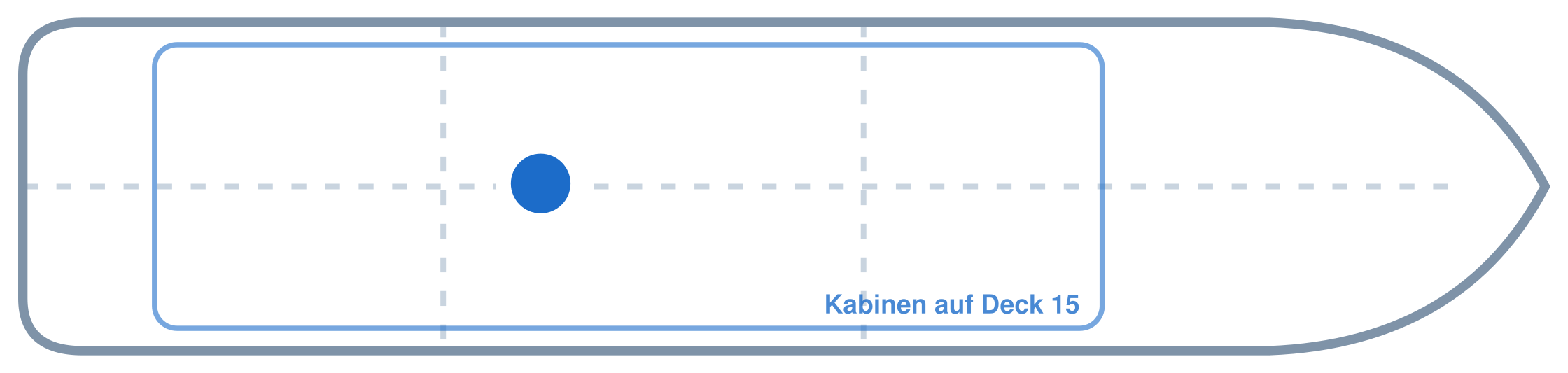 Lage der Kabine an Bord der Mein Schiff Relax: Hinten, Mitte