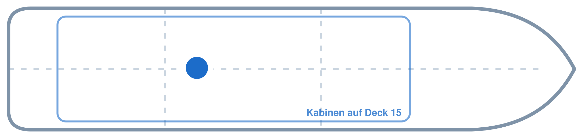 Lage der Kabine an Bord der Mein Schiff Relax: Hinten, Mitte