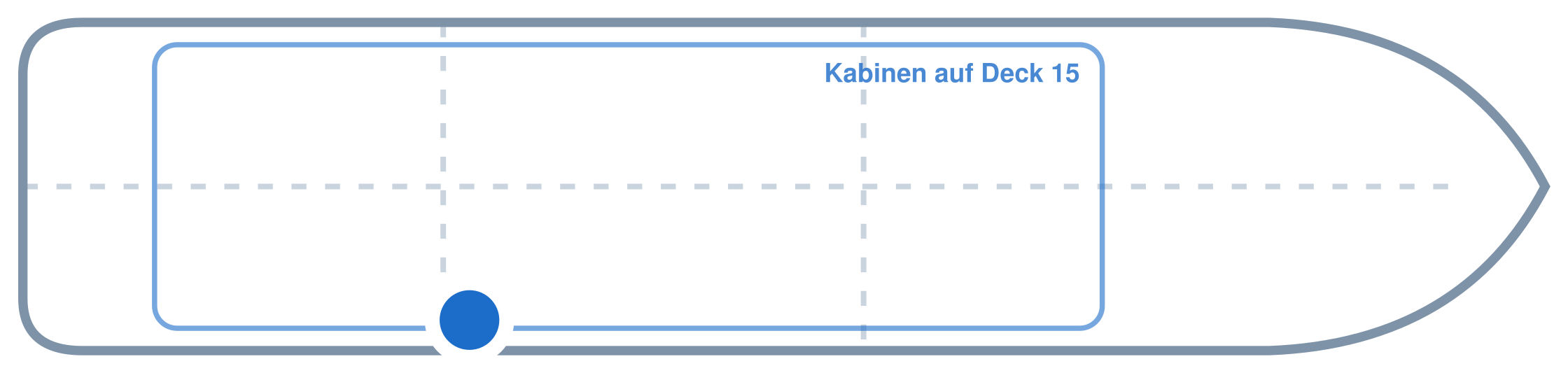 Lage der Kabine an Bord der Mein Schiff Relax: Hinten, Steuerbord
