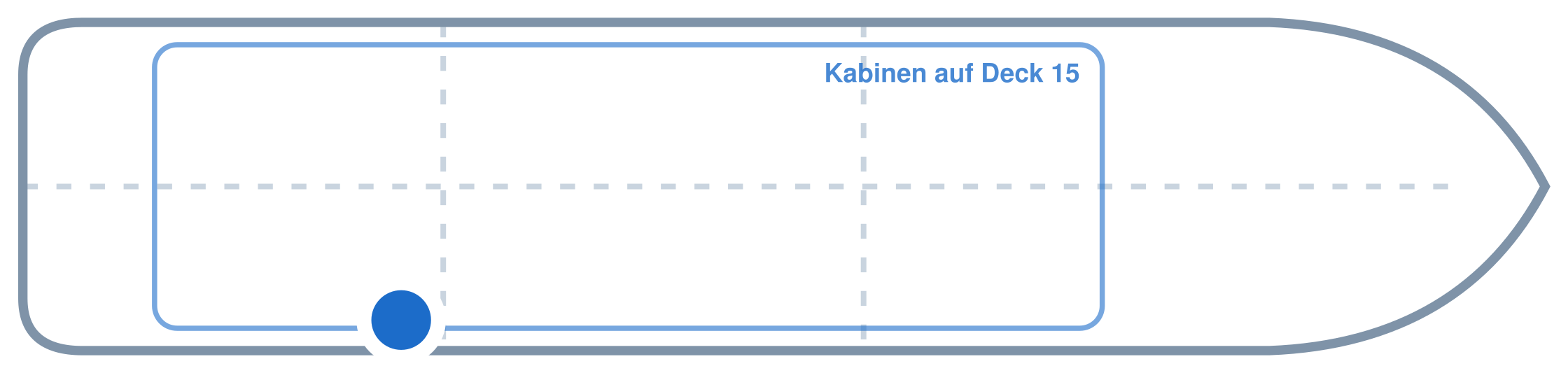 Lage der Kabine an Bord der Mein Schiff Relax: Hinten, Steuerbord