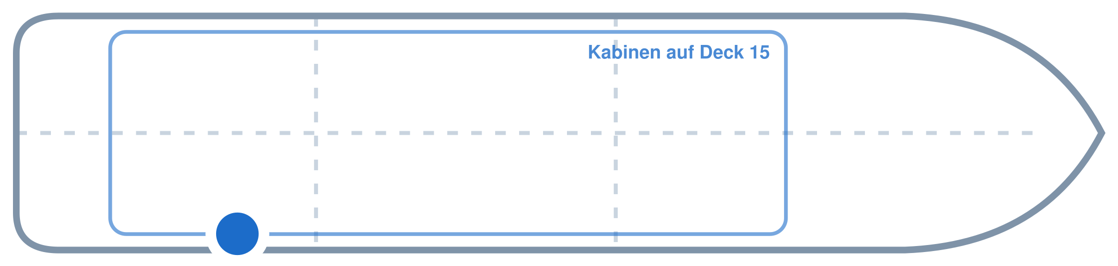 Lage der Kabine an Bord der Mein Schiff Relax: Hinten, Steuerbord