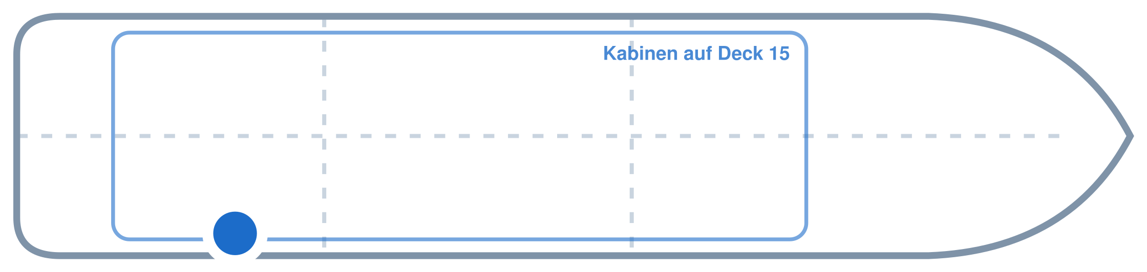 Lage der Kabine an Bord der Mein Schiff Relax: Hinten, Steuerbord