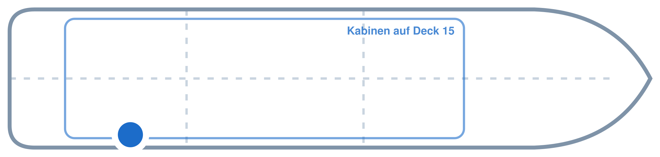 Lage der Kabine an Bord der Mein Schiff Relax: Hinten, Steuerbord