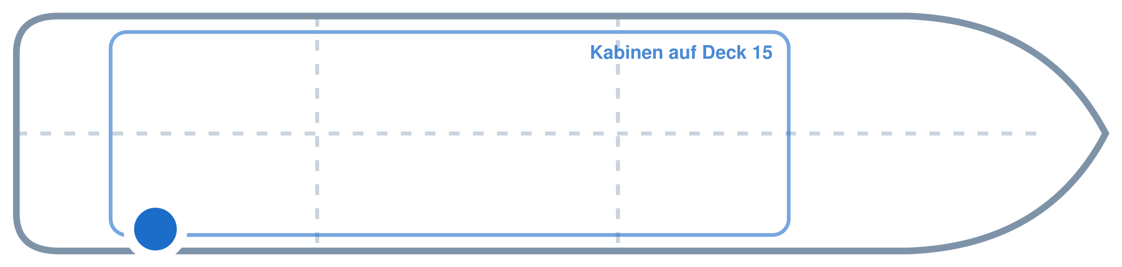 Lage der Kabine an Bord der Mein Schiff Relax: Hinten, Steuerbord