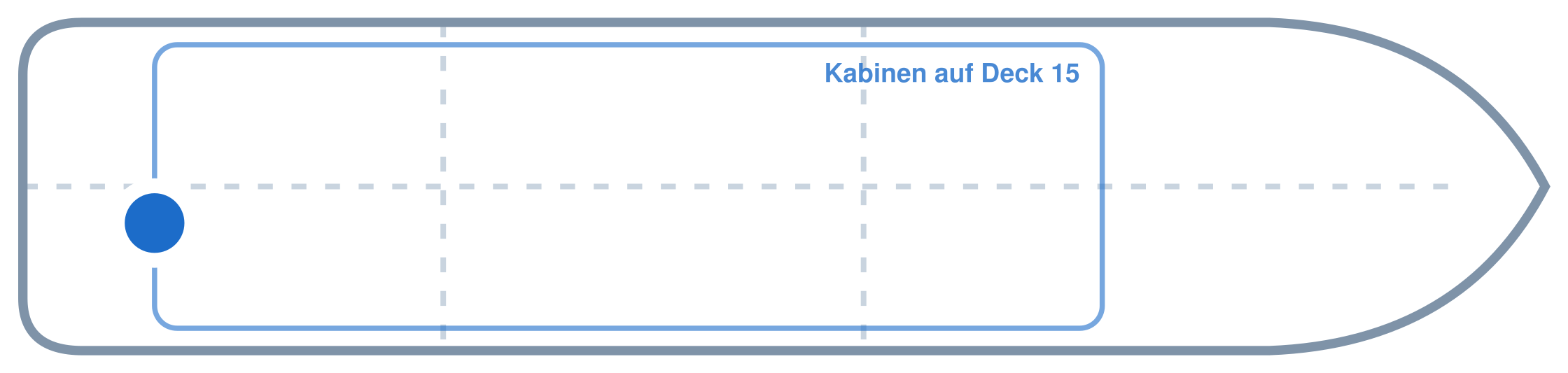 Lage der Kabine an Bord der Mein Schiff Relax: Hinten, Steuerbord