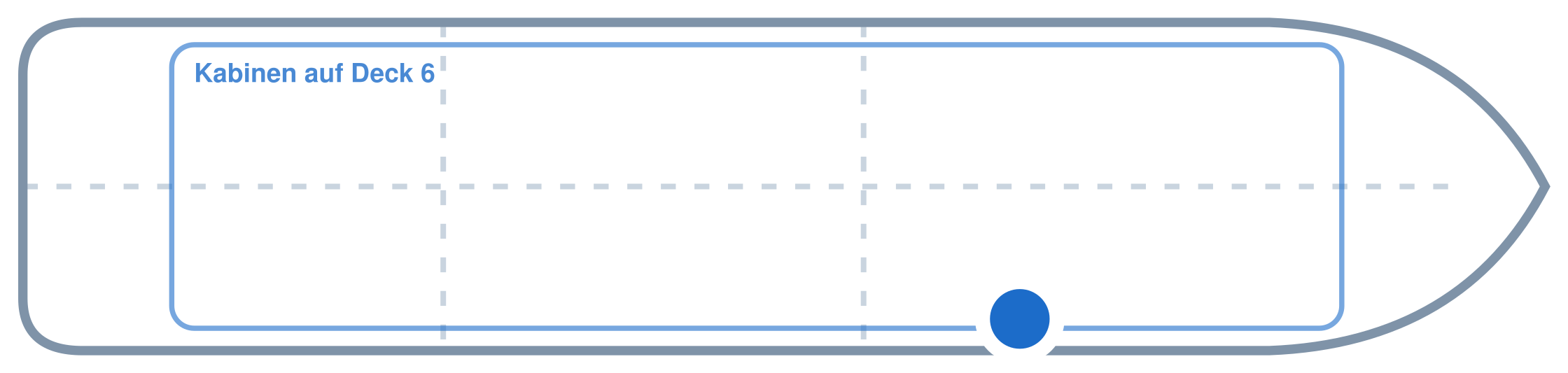 Lage der Kabine an Bord der Mein Schiff Relax: Vorne, Steuerbord