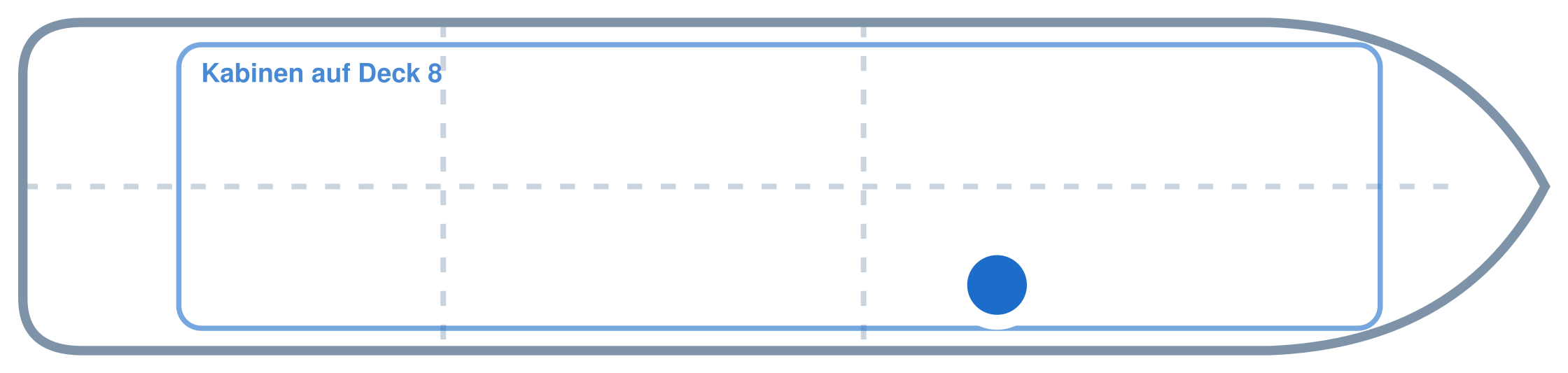 Lage der Kabine an Bord der Mein Schiff Relax: Mittschiffs, Steuerbord